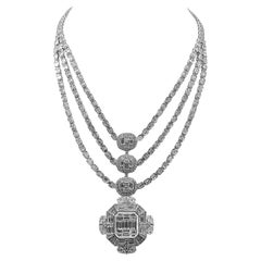 38.87 Carat Diamond White Gold Necklace