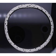 Diamants noirs et blancs de 38,88 carats et 18 carats Collier souple en or blanc