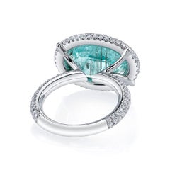 3.88ct Paraiba Tourmaline Ring Set in Platinum and Accented with Diamonds