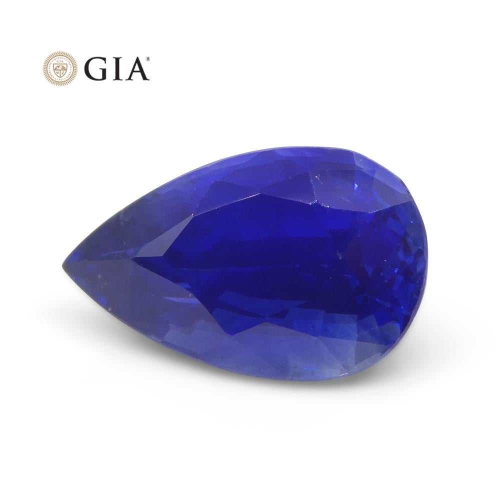 3.88ct Pear Royal Blue Sapphire GIA Certified Sri Lanka For Sale 6