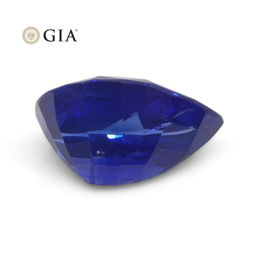 3.88ct Pear Royal Blue Sapphire GIA Certified Sri Lanka For Sale 7
