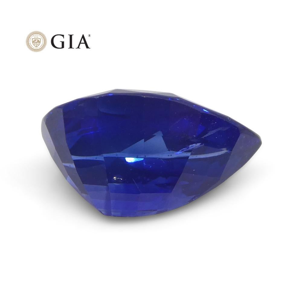 3.88ct Pear Royal Blue Sapphire GIA Certified Sri Lanka For Sale 6