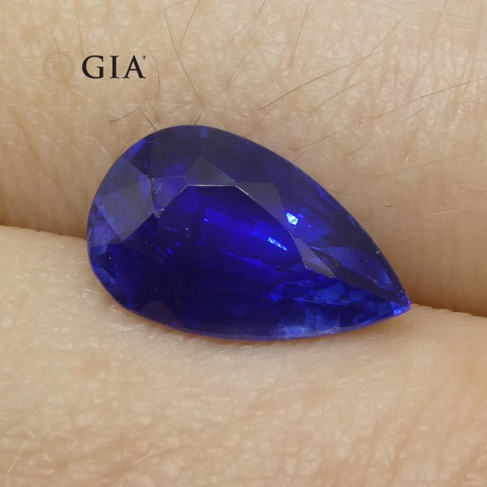 3.88ct Pear Royal Blue Sapphire GIA Certified Sri Lanka For Sale 9