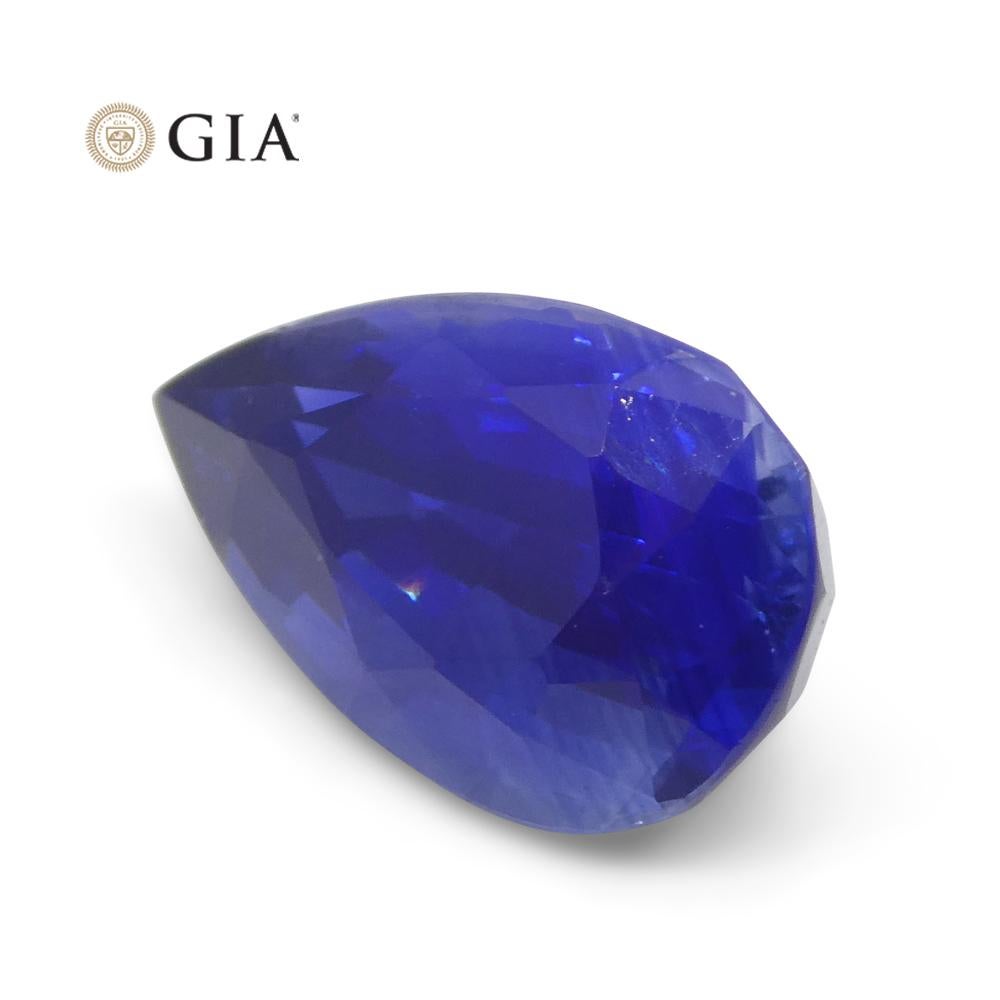 3.88ct Pear Royal Blue Sapphire GIA Certified Sri Lanka For Sale 10