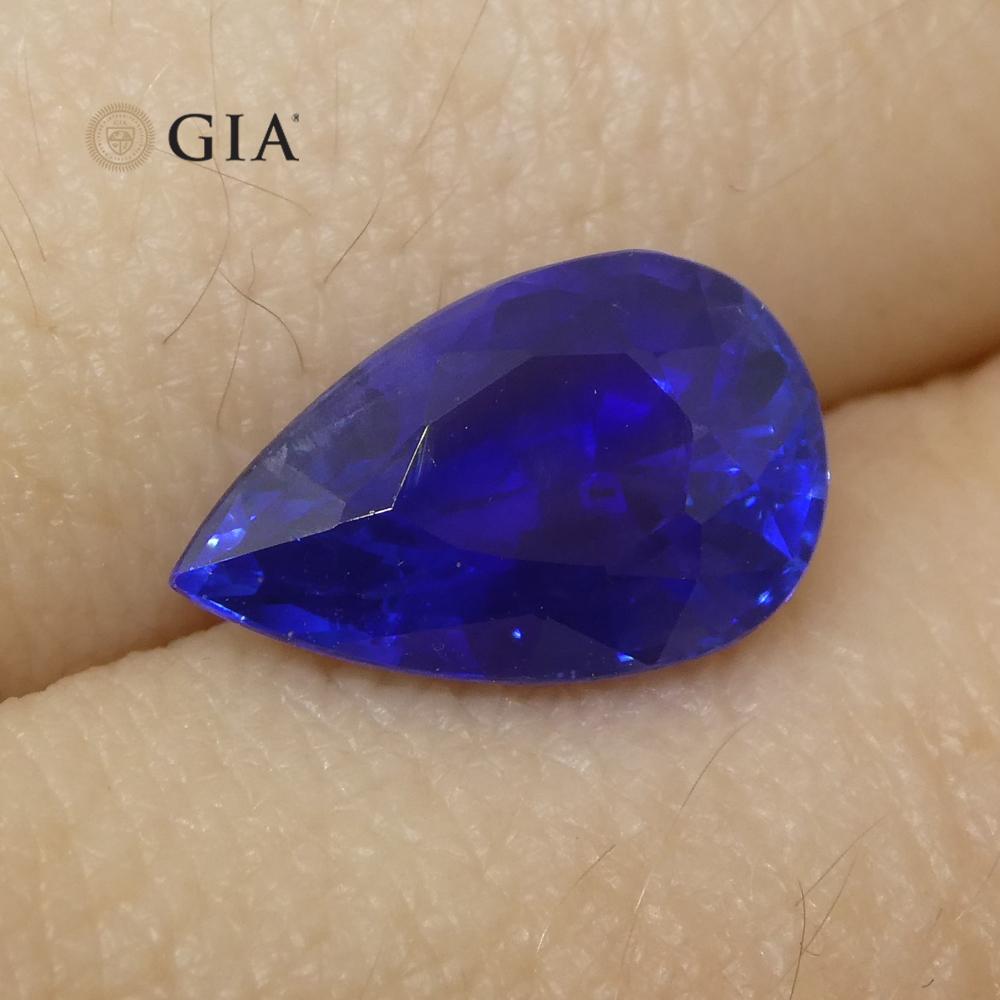 3.88ct Pear Royal Blue Sapphire GIA Certified Sri Lanka For Sale 12