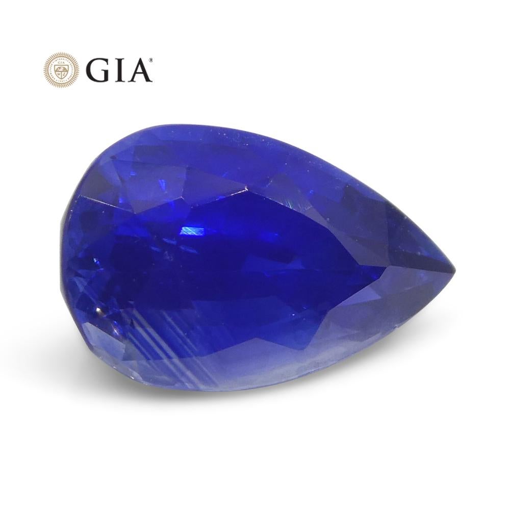 3.88ct Pear Royal Blue Sapphire GIA Certified Sri Lanka For Sale 13