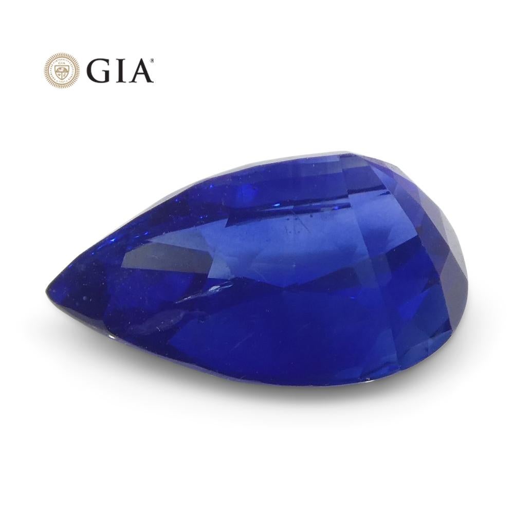 3.88ct Pear Royal Blue Sapphire GIA Certified Sri Lanka For Sale 13