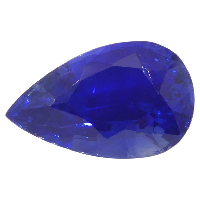 3.88ct Pear Royal Blue Sapphire GIA Certified Sri Lanka For Sale 2