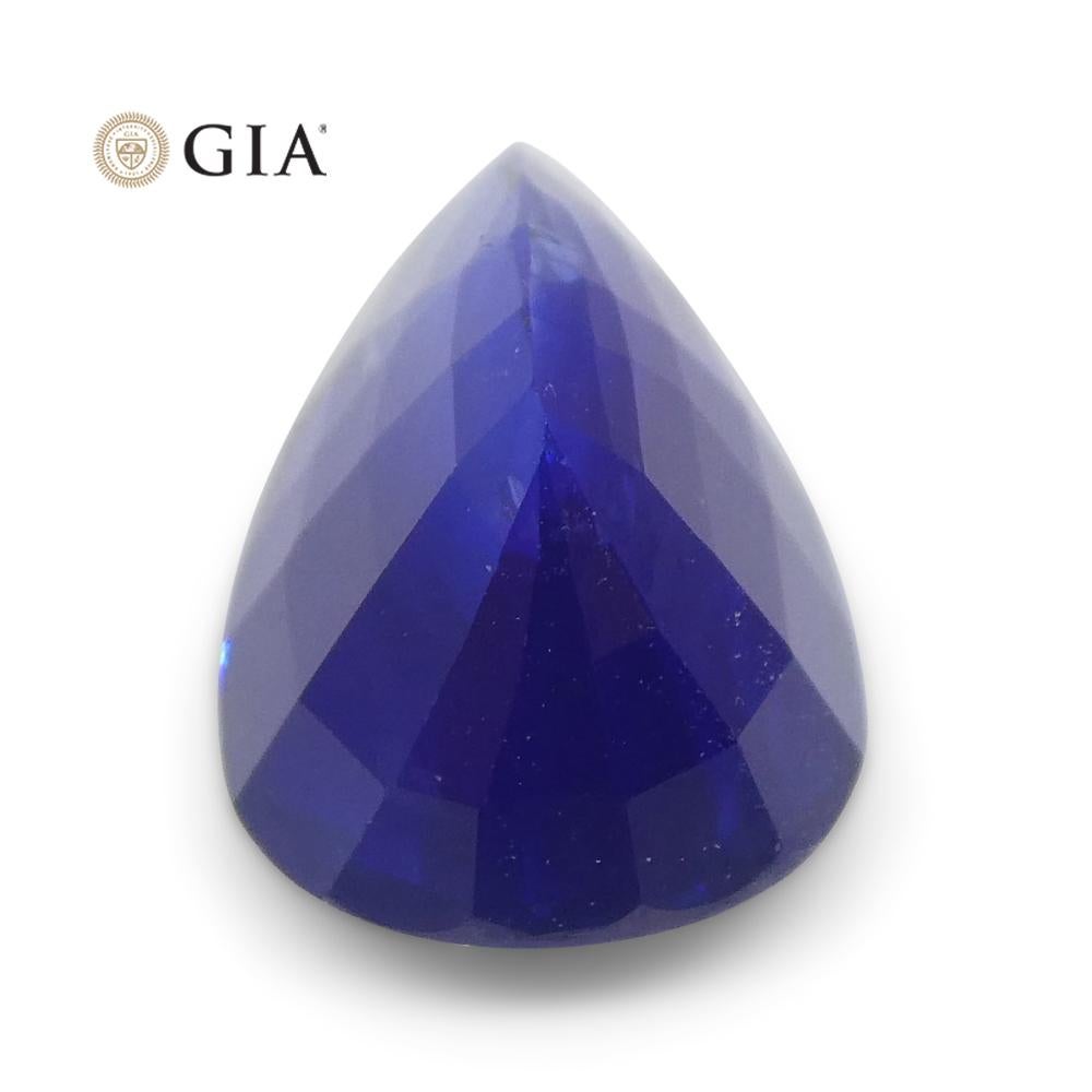 3.88ct Pear Royal Blue Sapphire GIA Certified Sri Lanka For Sale 3