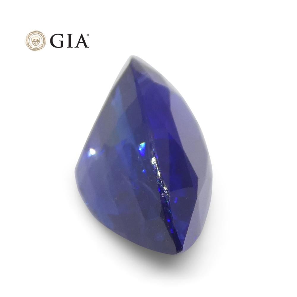 3.88ct Pear Royal Blue Sapphire GIA Certified Sri Lanka For Sale 4