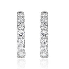 3.88ct Round Brilliant Cut Diamond Hoop Earrings