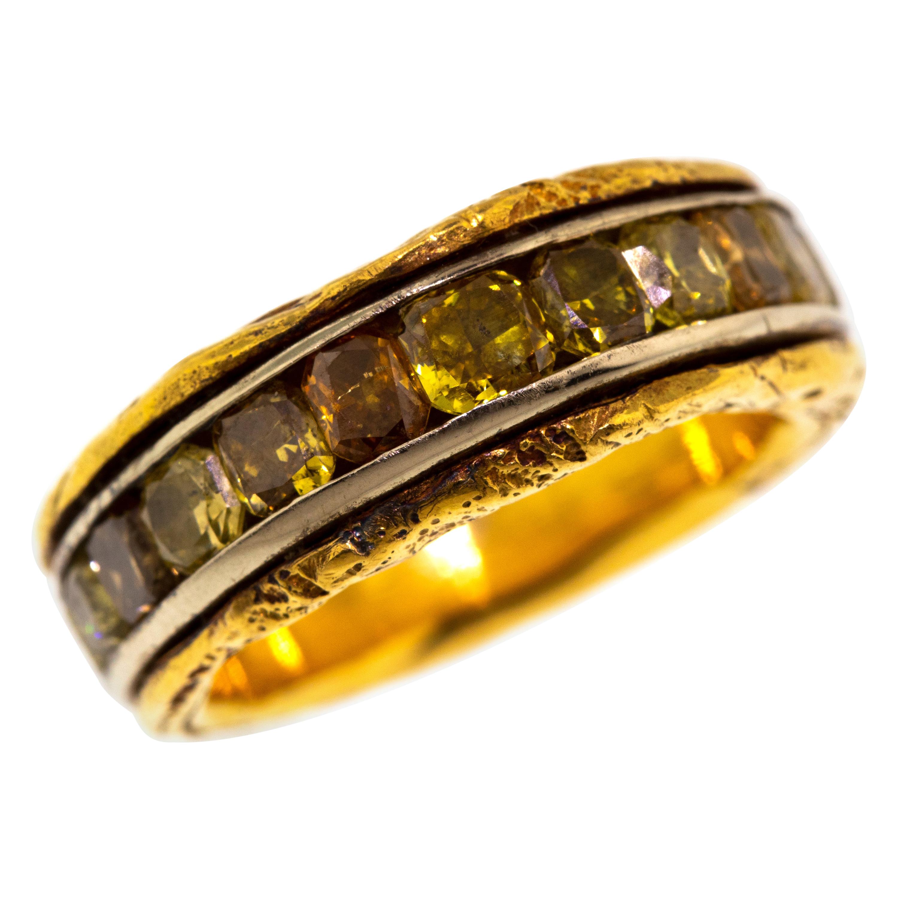 Dan Peligrad 3,89 Karat natürlicher Farbe Diamantring aus 18kt und 22kt, hergestellt in den USA