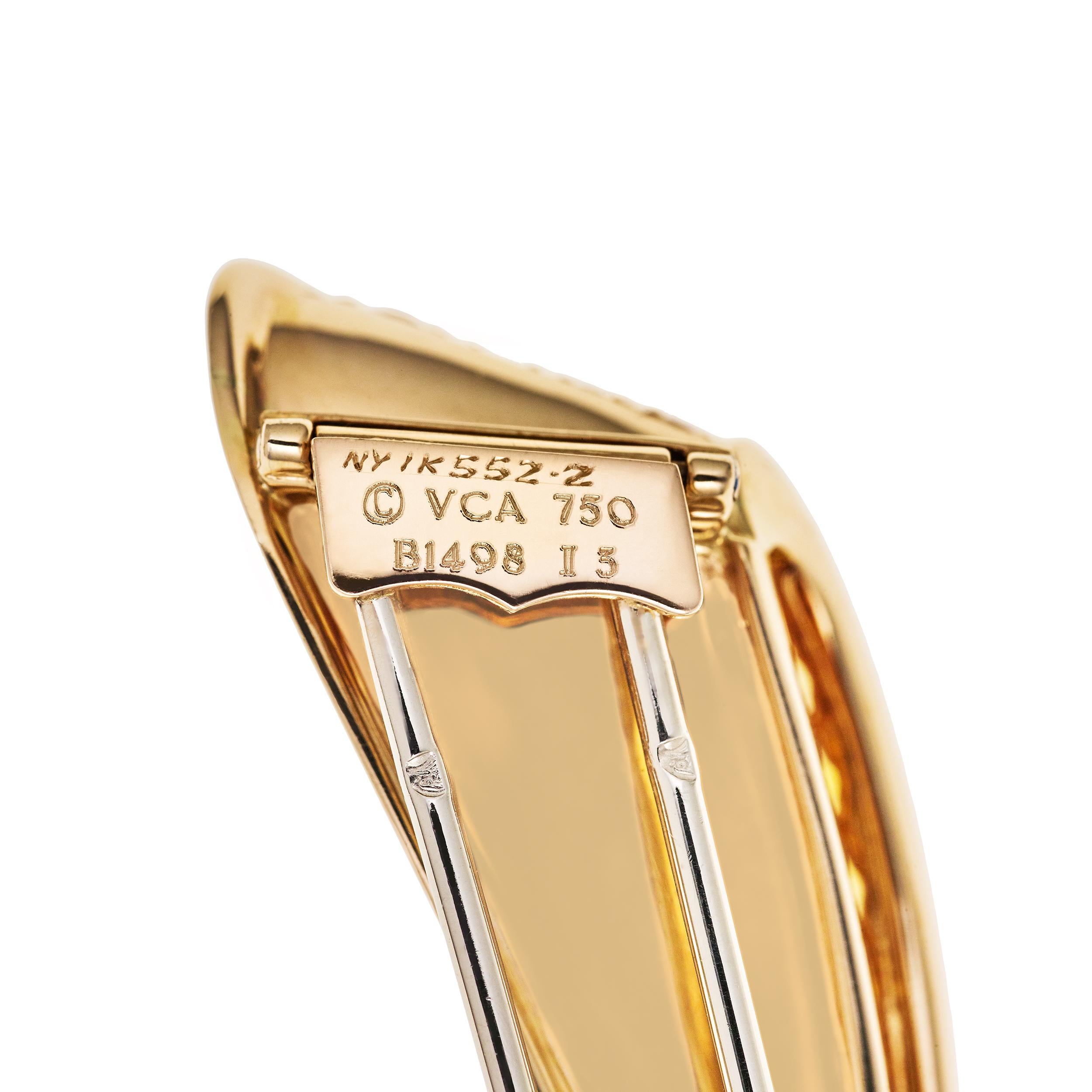 3,89 Karat gelber Saphir und Diamant Van Cleef & Arpels Clip 18 Karat Gelb (Moderne) im Angebot