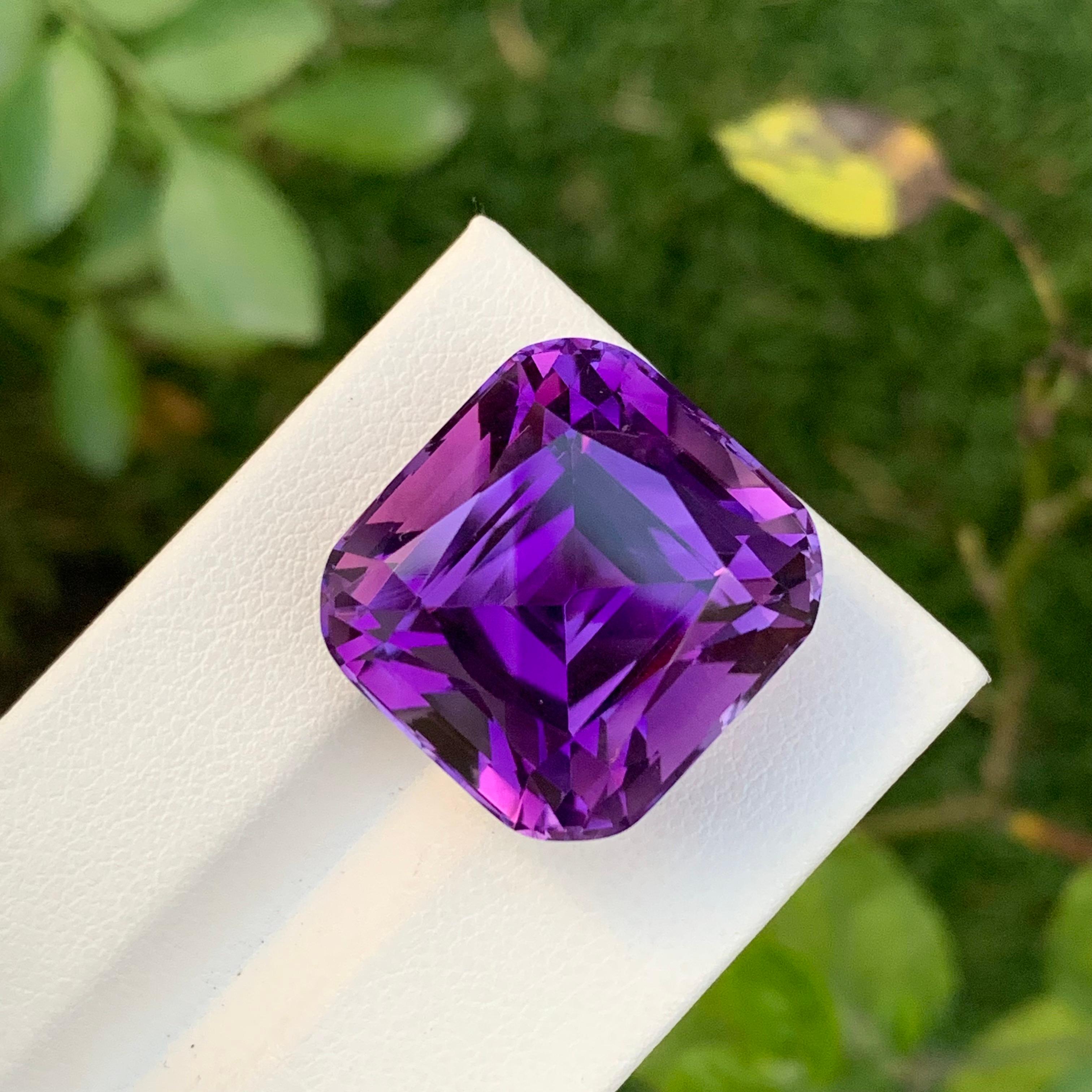 38.90 Carat Natural Loose Dark Purple Amethyst Long Cushion Shape Gemstone  For Sale 1
