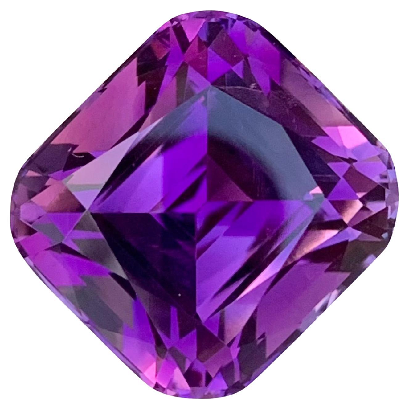 38.90 Carat Natural Loose Dark Purple Amethyst Long Cushion Shape Gemstone  For Sale