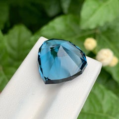 38.95 carats Blue London Topaz Stone Heart Cut Natural Madagascar's Gemstone