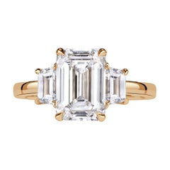 3.89ct Emerald Cut Lab Grown Diamond Engagement Ring