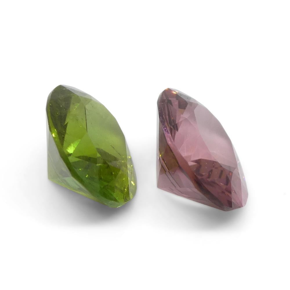 3.89ct Pair Oval Pink/Green Tourmaline from Brazil For Sale 4