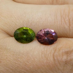 3.89ct Pair Oval Pink/Green Tourmaline