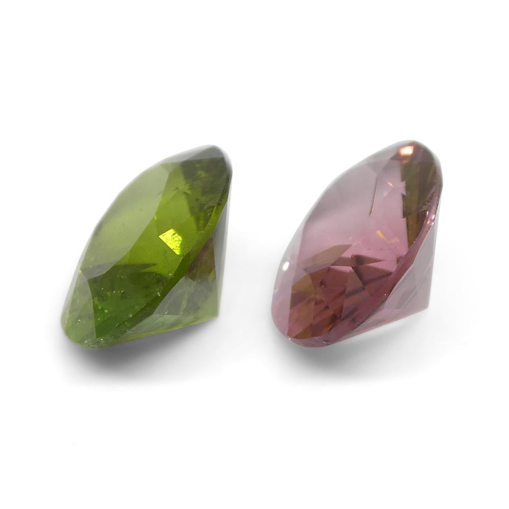 Coppia di tormaline ovali rosa/verdi 3.89ct In condizioni Nuovo in vendita a Toronto, Ontario