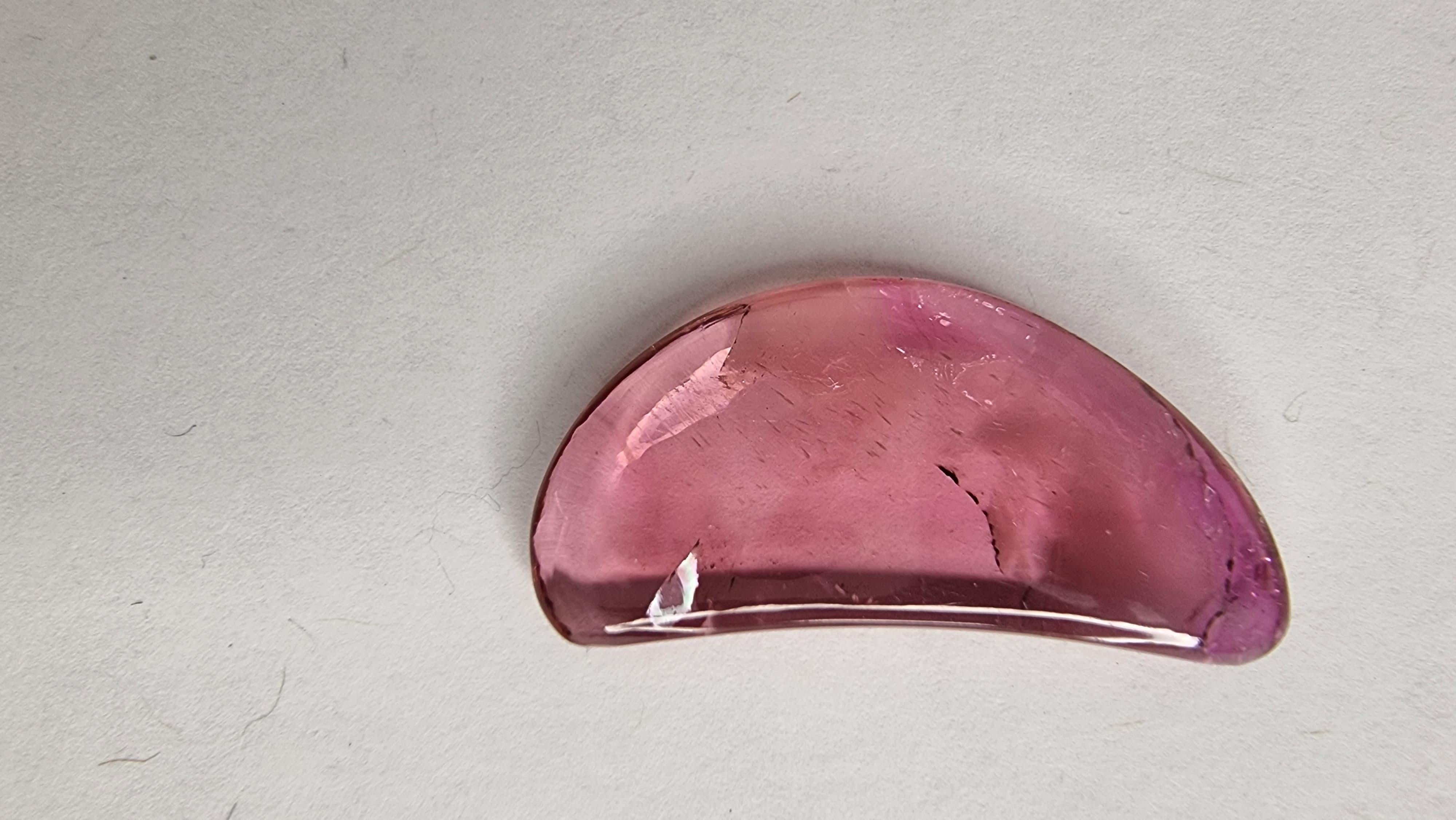 Tormalina Rubellite Rosa Cabochon Personalizzata 3,8ct In condizioni Nuovo in vendita a Lanham, MD