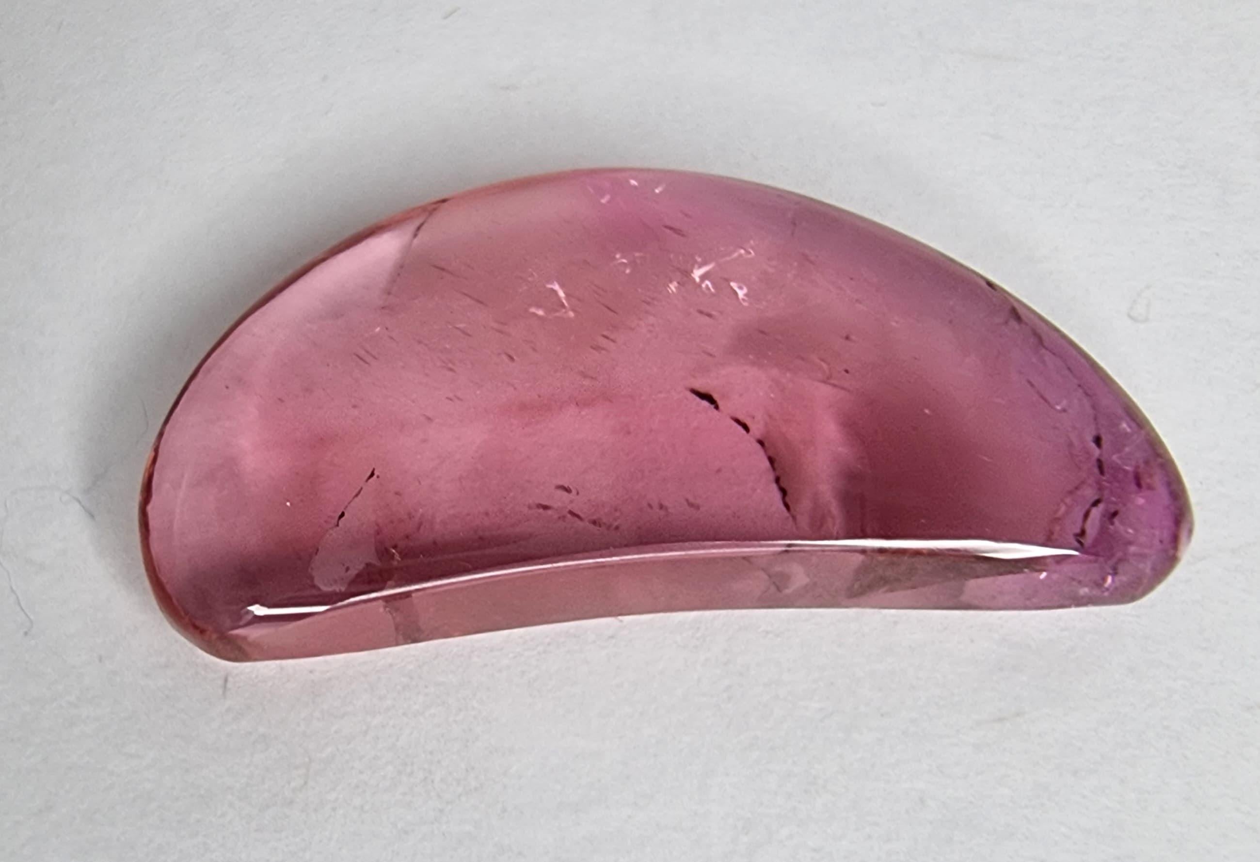 da uomo o donna Tormalina Rubellite Rosa Cabochon Personalizzata 3,8ct in vendita