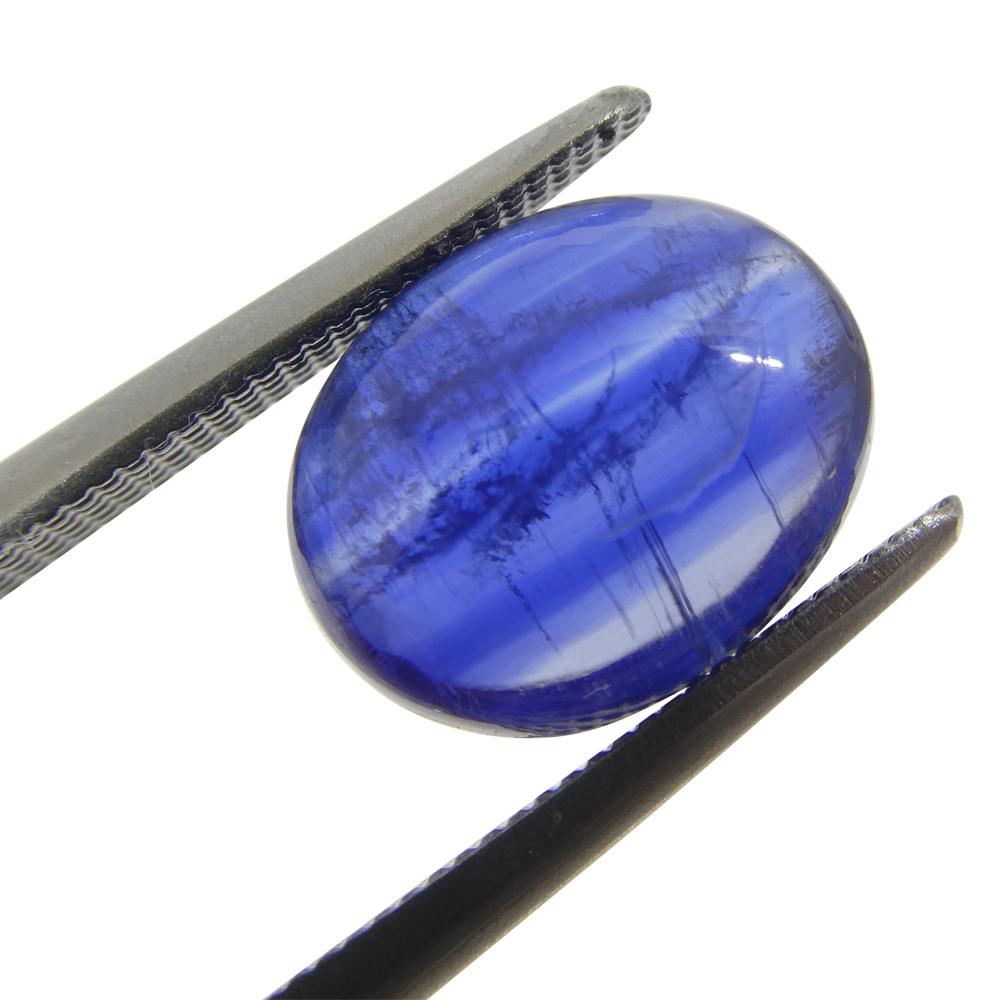 Oval Cut 3.8ct Oval Cabochon Blue Kyanite from Brazil  For Sale