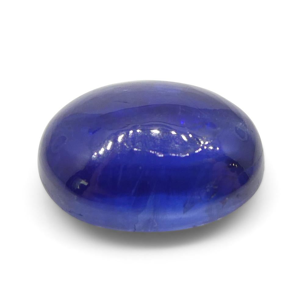 Women's or Men's 3.8ct Oval Cabochon Blue Kyanite from Brazil  For Sale