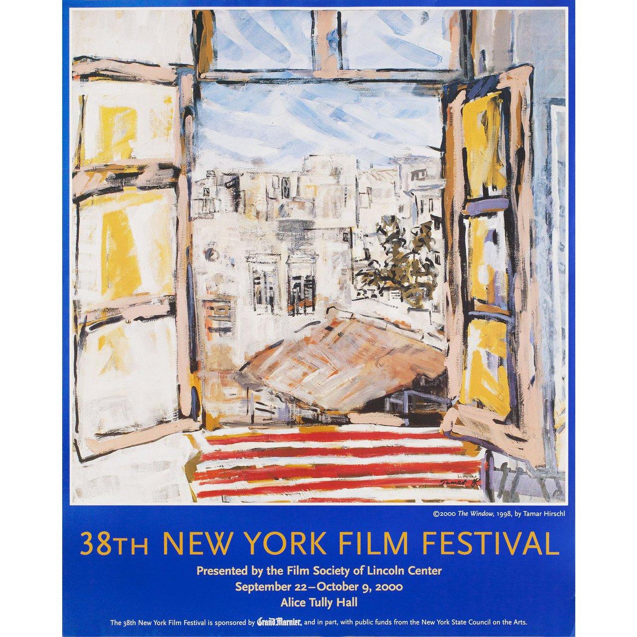 Original 2000 U.S. poster by Tamar Hirschl for the 1963 festival New York Film Festival. Very good fine condition, rolled. Please note: the size is stated in inches and the actual size can vary by an inch or more.
  