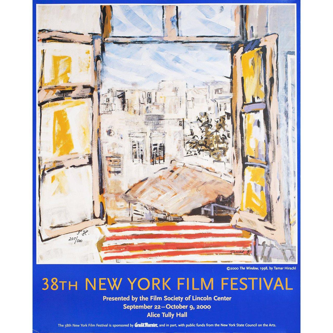Original 2000 U.S. poster by Tamar Hirschl for the 1963 festival New York Film Festival. Signed by Tamarf Hirschl. Fine condition, rolled. Please note: the size is stated in inches and the actual size can vary by an inch or more.
 