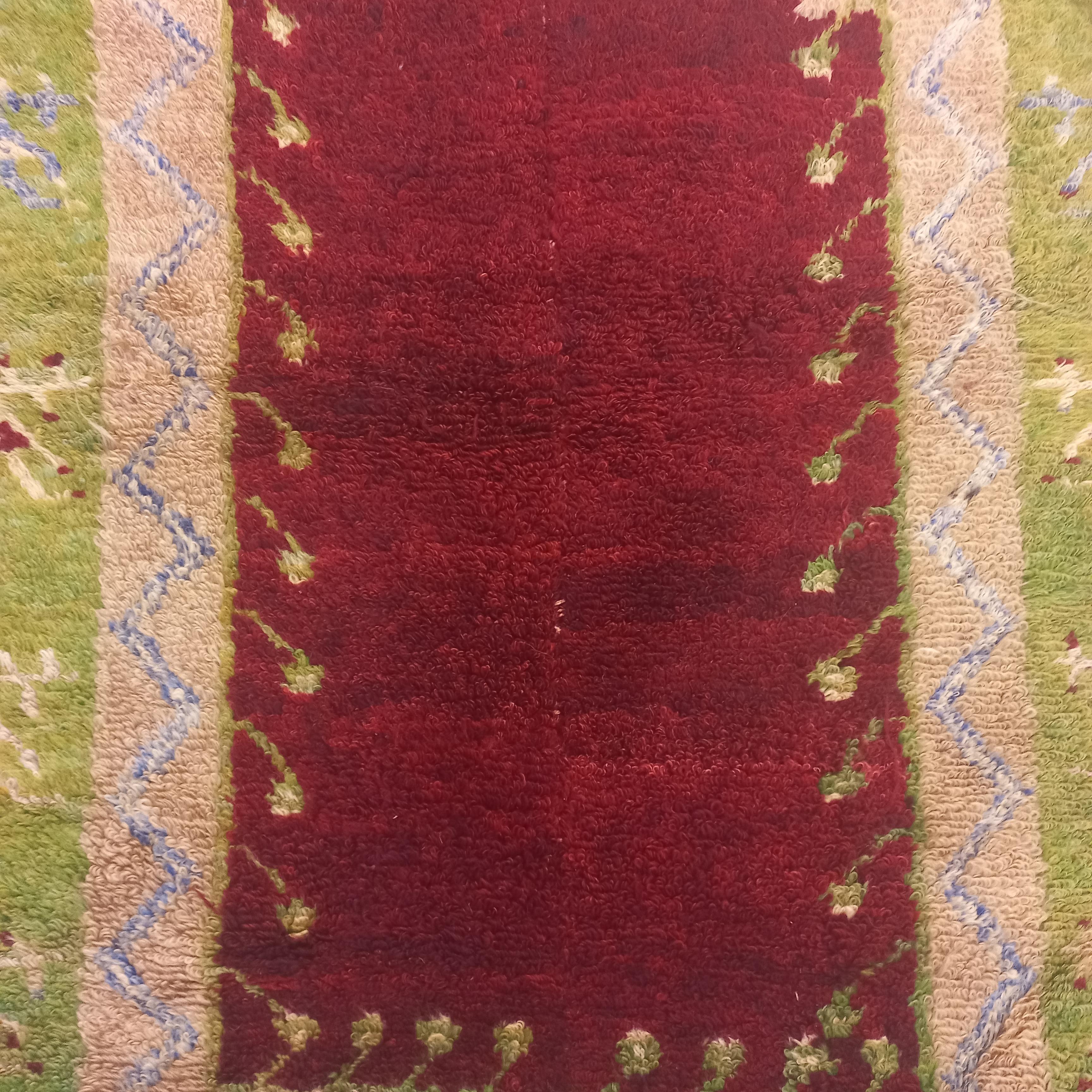 3.8x5.2 Ft Vintage Handmade Unique Turkish Tulu Rug with Niche Design, 100% Lana in vendita 4