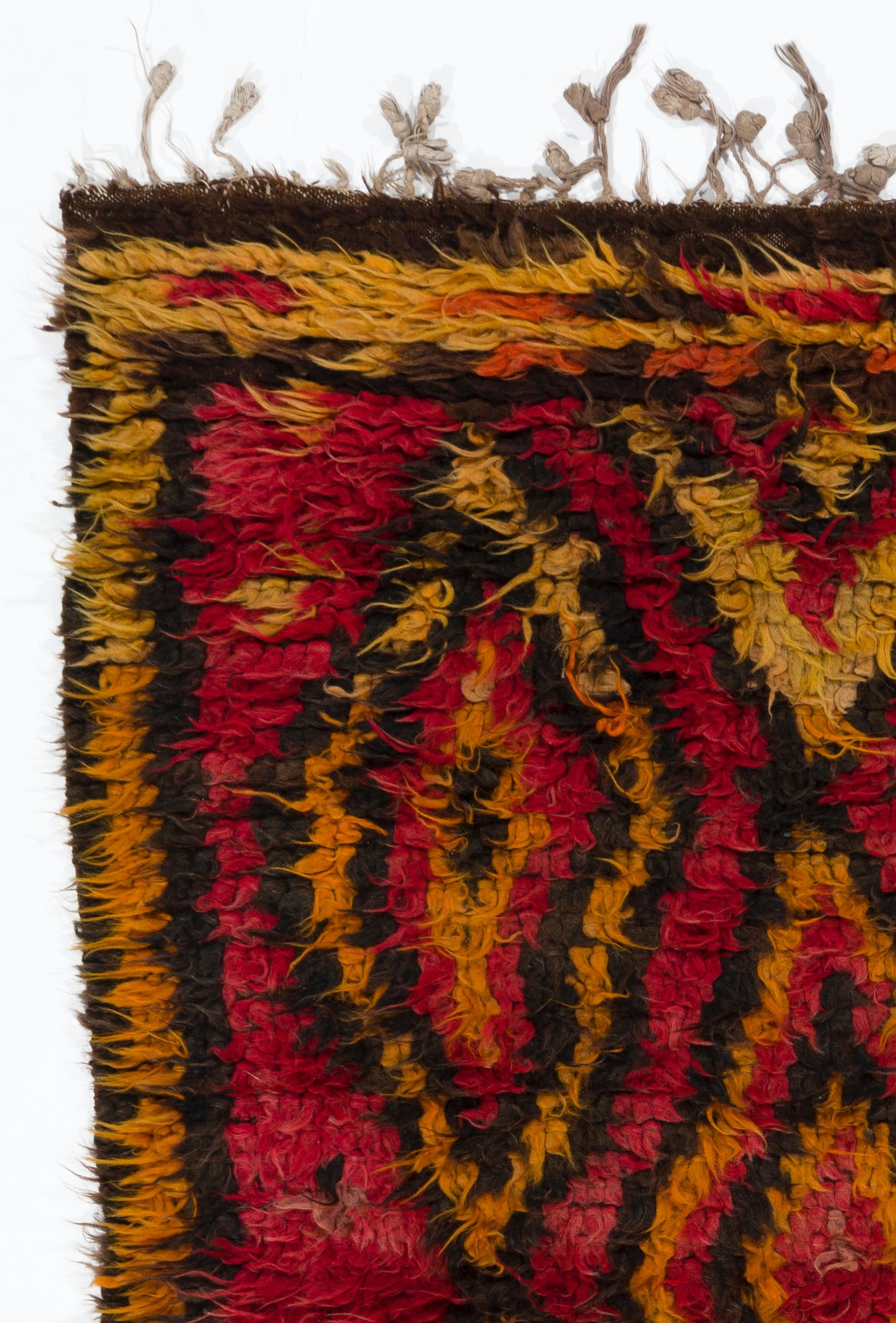 These charming small rugs with lustrous wool pile were produced for daily use by nomads and villagers in Konya, Central Anatolia until 1970s. Today they are considered collectible items as each one is one-of-a-kind and representing a diminishing