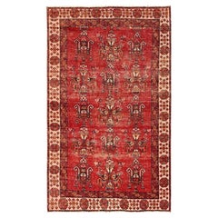 3
8 "x6
 Rouge Vintage Persan Shiraz Hand Knotsted Sheared Low Pure Wool Rug