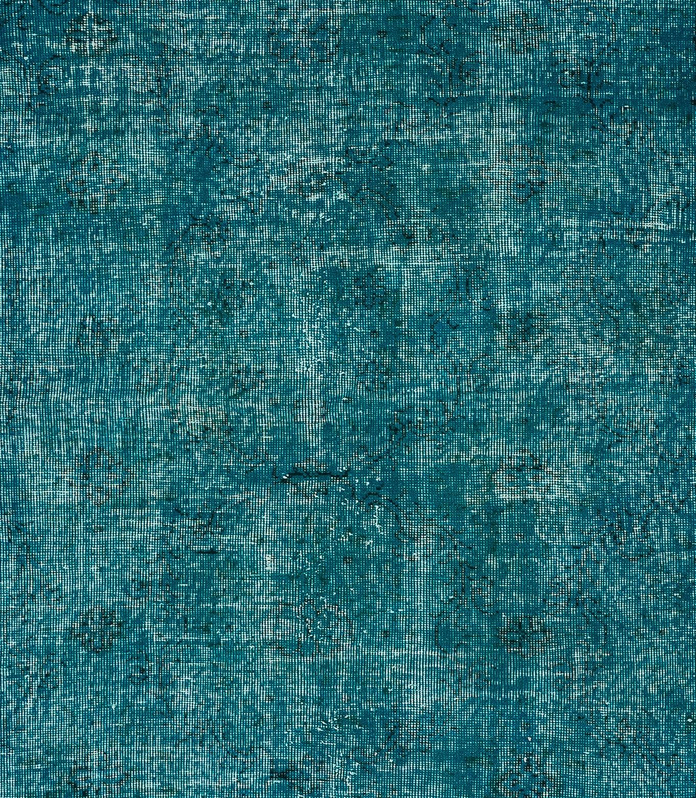 3.8x6.2 ft Vintage Handmade Turkish Accent Rug in Teal Blue for Modern Interiors For Sale 1
