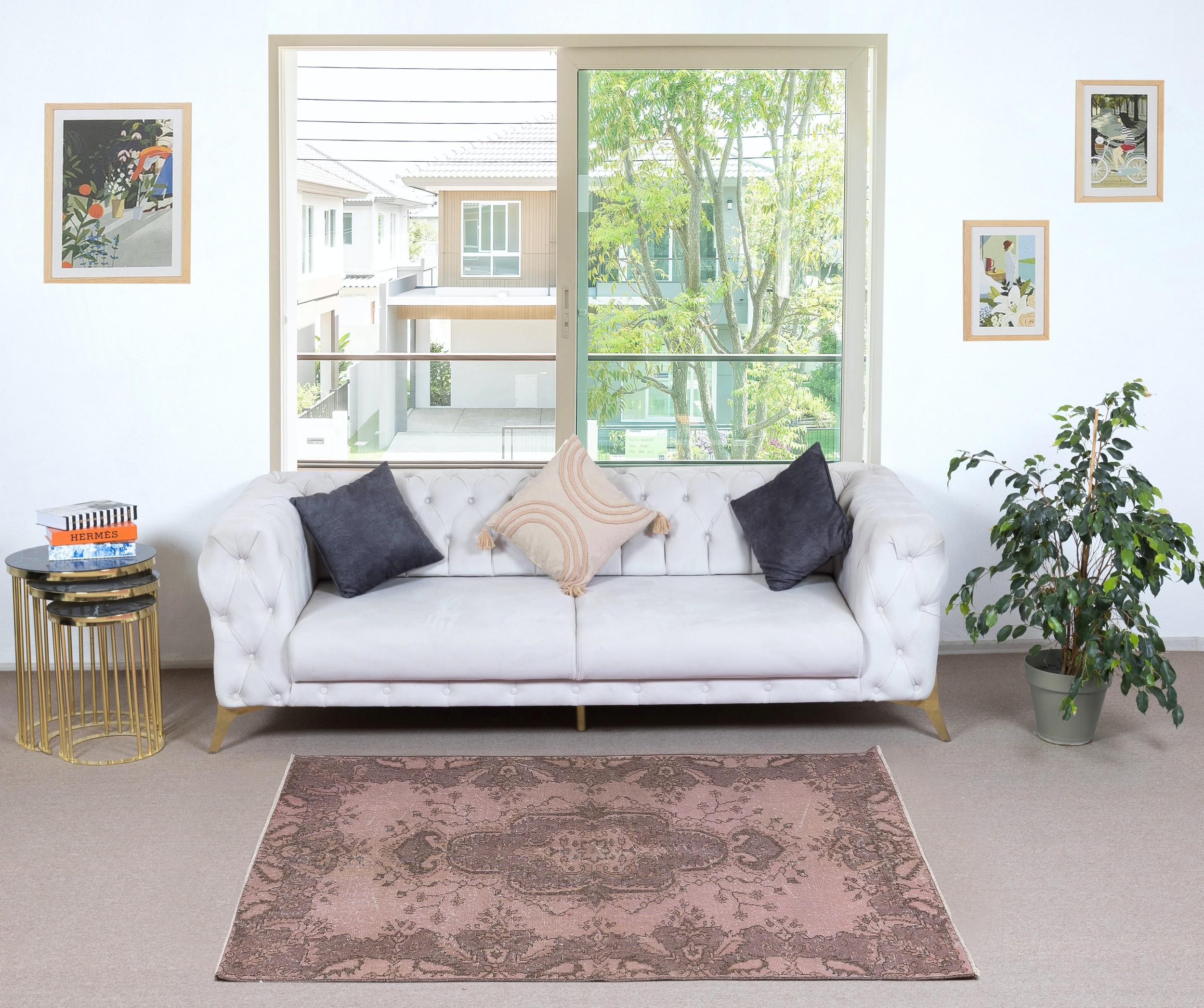 Our over-dyed rugs are all hand-knotted vintage pieces that are recreated in our workshop to cater to a wider range of interior design choices from modern to coastal, from industrial to rustic/cottage. These 50 to 70 year-old rugs were hand-knotted