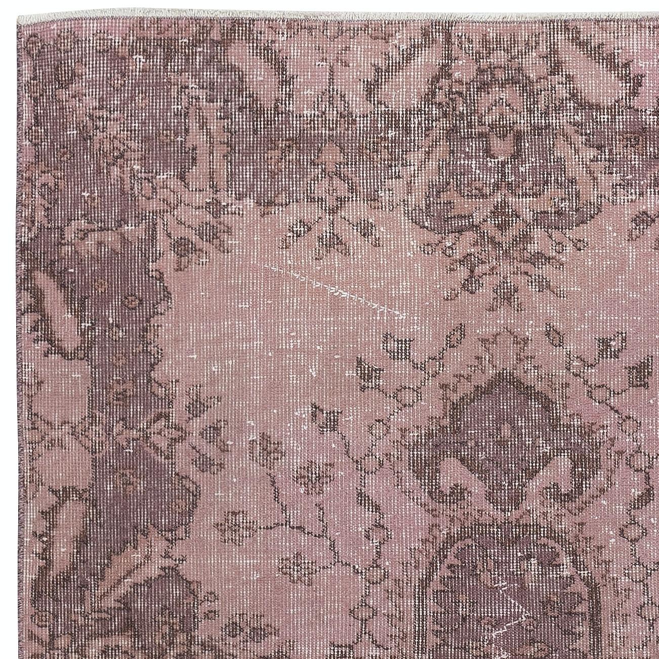 Hand-Knotted 3.8x6.4 Ft Handmade Accent Rug for Kids Room. Pink Modern Kitchen Decor Rug For Sale