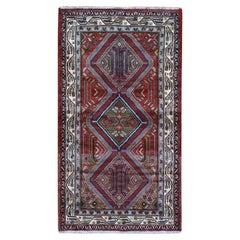 3
8"x6
5" New Persian Malayer with Abrash Geometric Design Wool Hand Knotted Rug