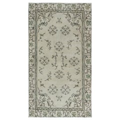 3.8x6.6 Ft Chinese Art Deco Vintage Hand Knotted Rug, Sun Faded Small Carpet