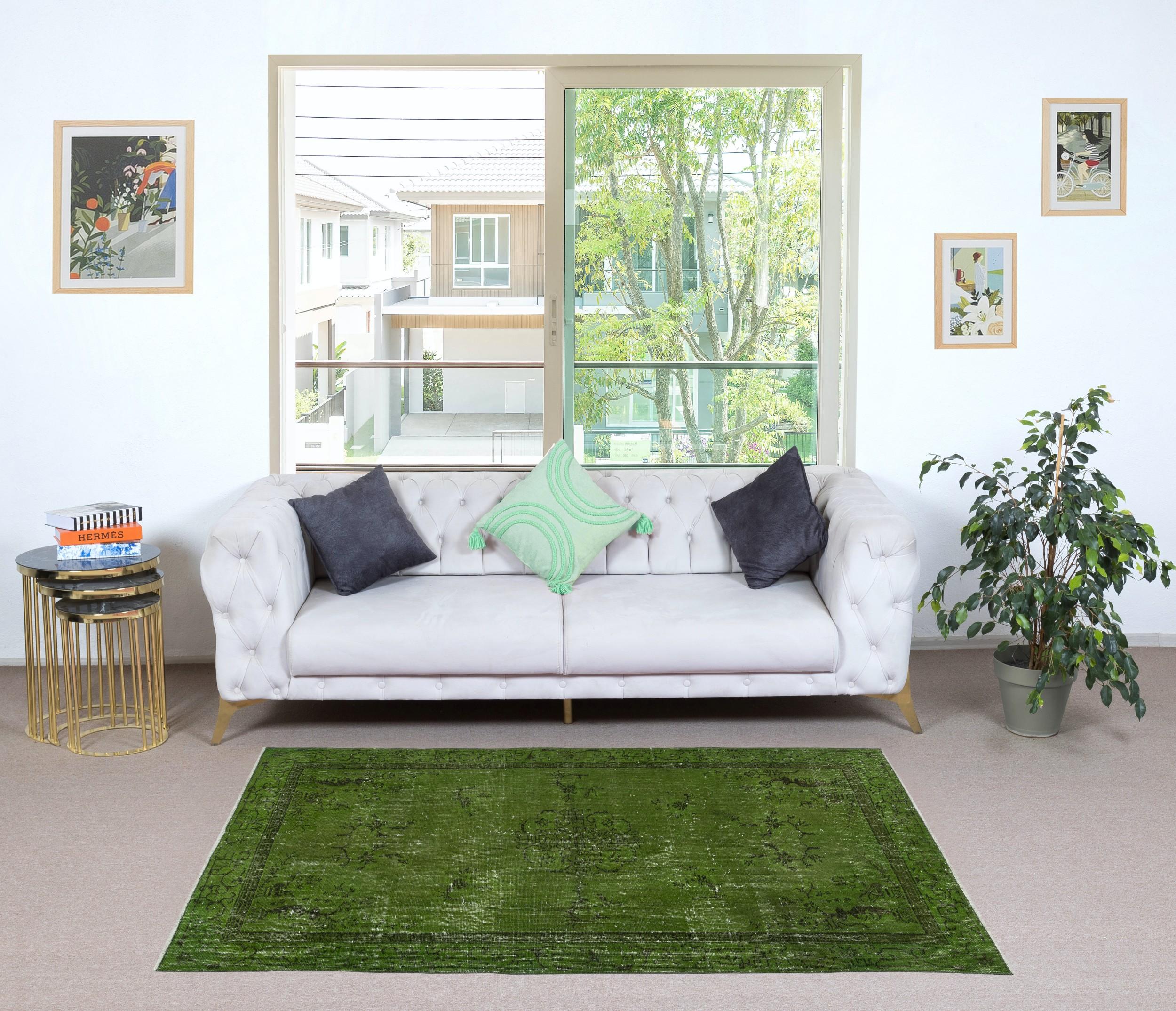 Our over-dyed rugs are all hand-knotted vintage pieces that are recreated in our workshop to cater to a wider range of interior design choices from modern to coastal, from industrial to rustic/cottage. These 50 to 70 year-old rugs were hand-knotted