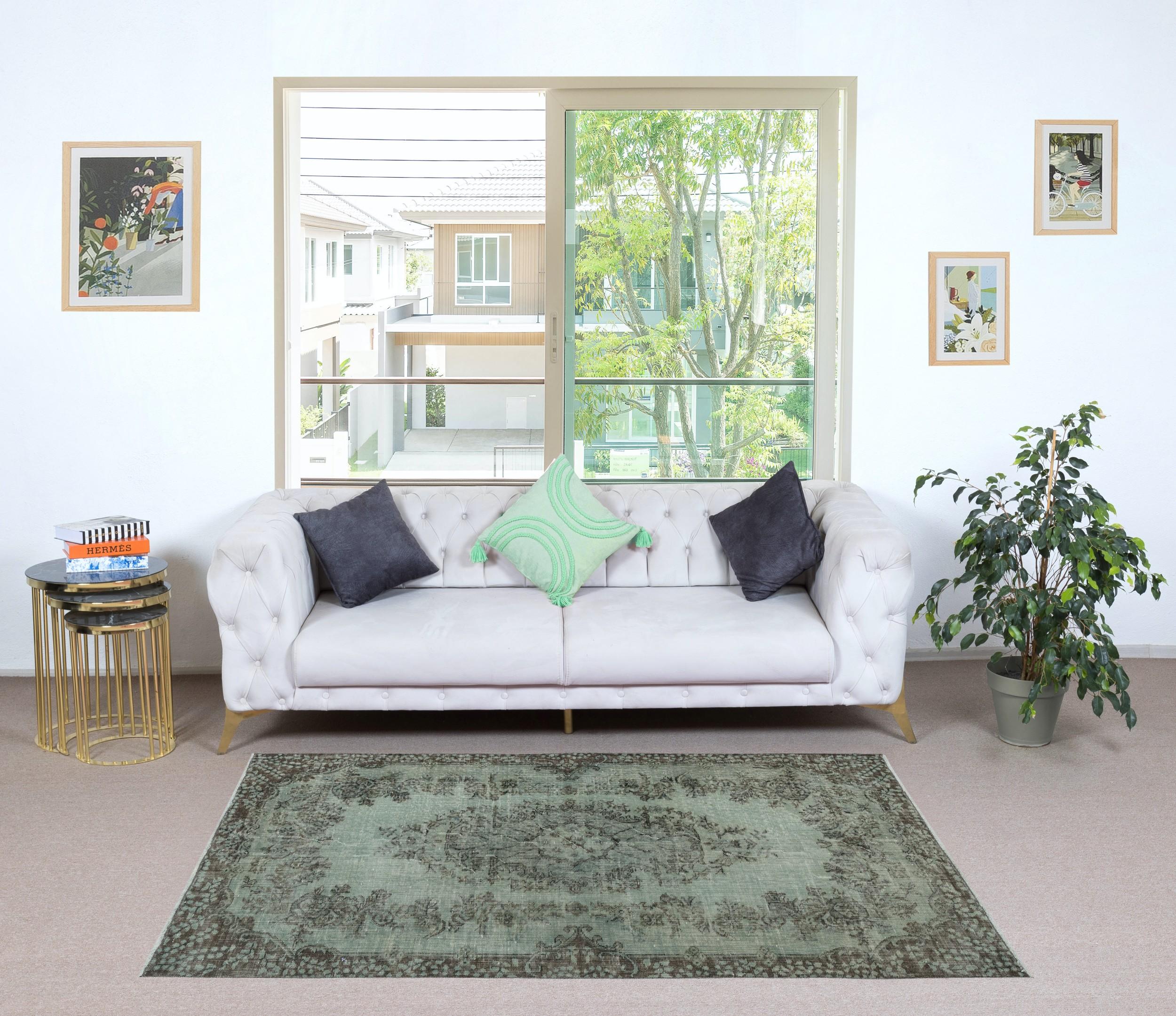 Our over-dyed rugs are all hand-knotted vintage pieces that are recreated in our workshop to cater to a wider range of interior design choices from modern to coastal, from industrial to rustic/cottage. These 50 to 70 year-old rugs were hand-knotted