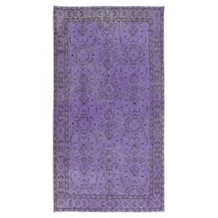 3.8x6.8 Ft Lila Teppich, handgefertigter Küchenteppich, dekorativer türkischer Teppich