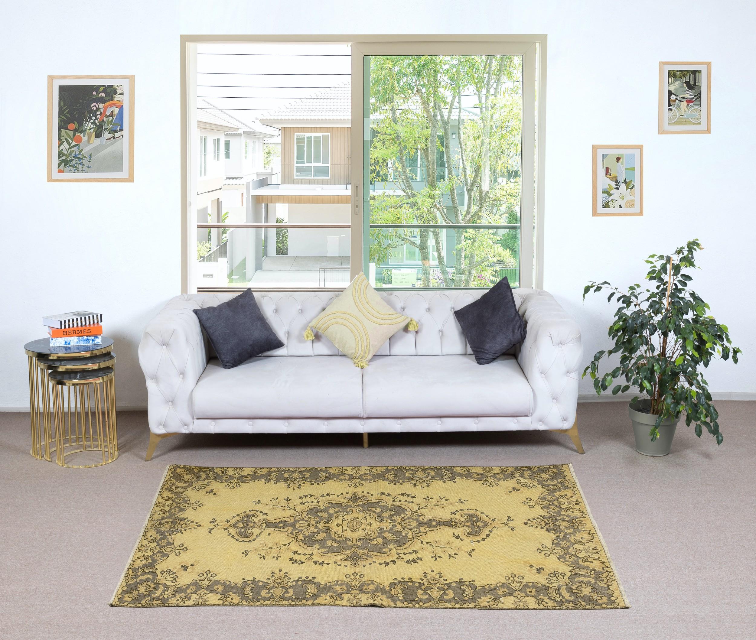Our over-dyed rugs are all hand-knotted vintage pieces that are recreated in our workshop to cater to a wider range of interior design choices from modern to coastal, from industrial to rustic/cottage. These 50 to 70 year-old rugs were hand-knotted