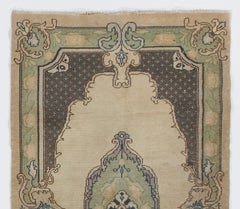 3.8x7 Ft Hand Knotted Vintage Baroque Style Accent Rug, Home Decor Small Carpet