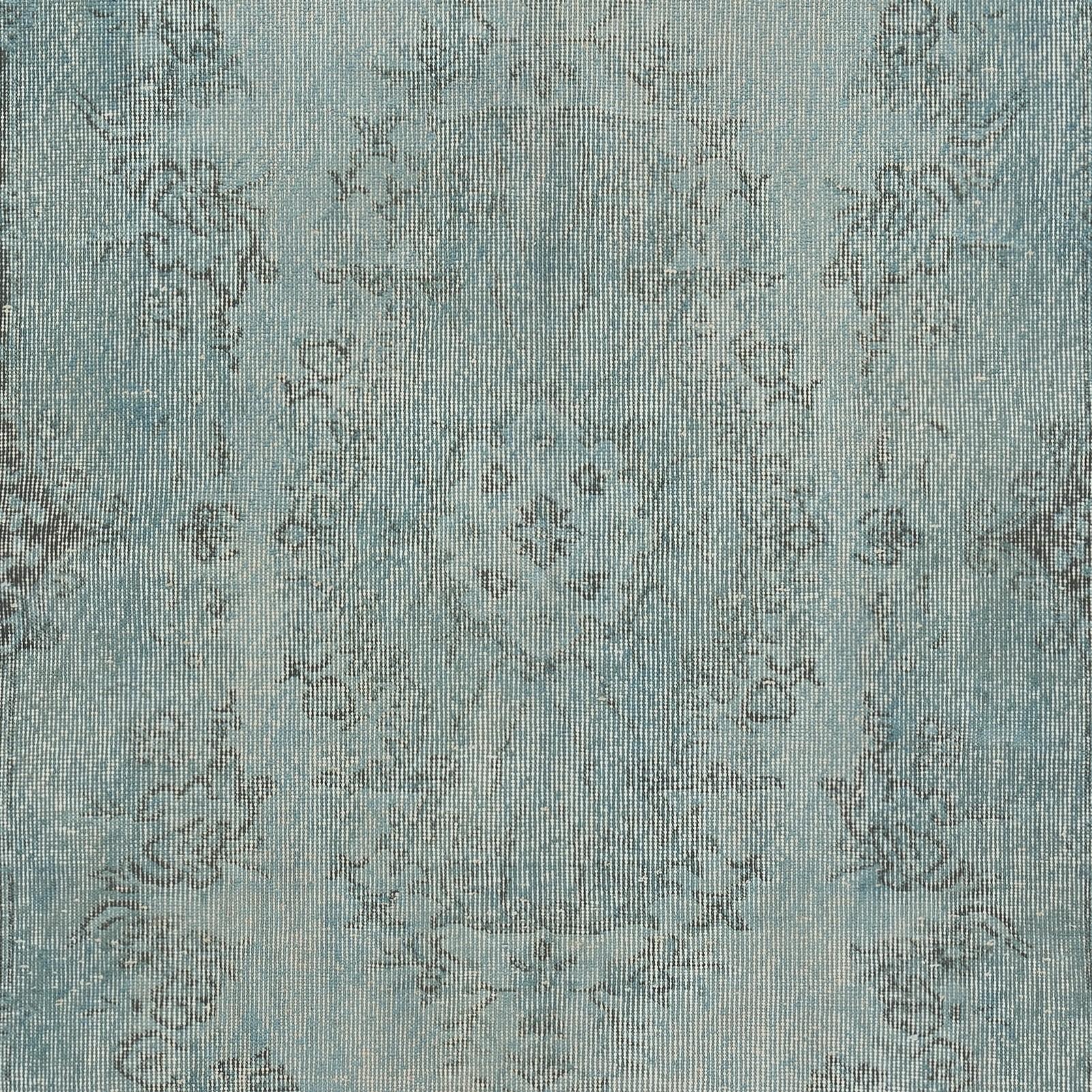Mid-20th Century 3.8x7 Ft Vintage Handmade Turkish Rug in Redyed Light Blue for Modern Interiors For Sale