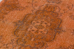 3.8x7.2 ft Orange Accent Rug for Modern Home & Office, Turkish Handmade Carpet