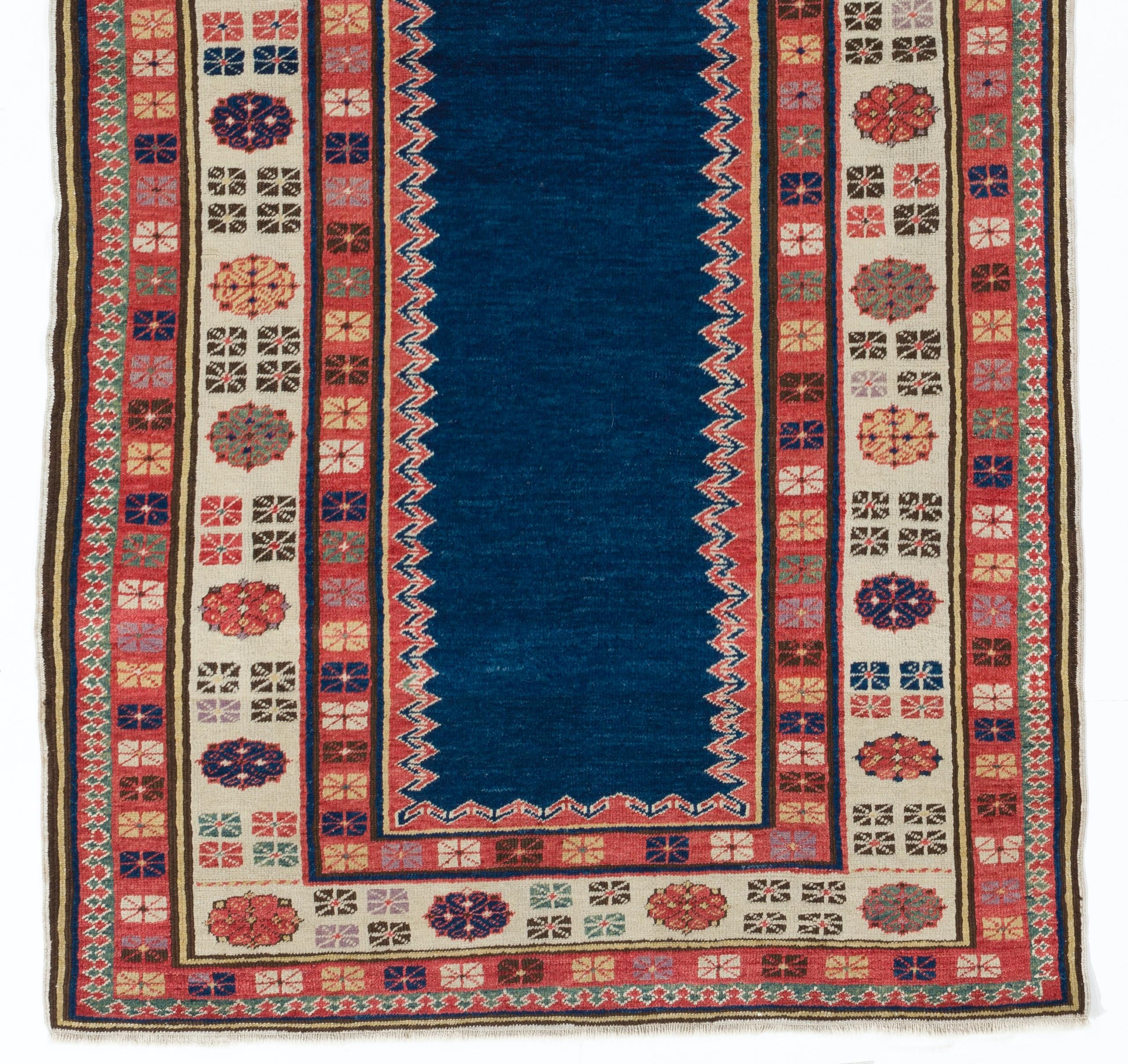 20th Century Vintage Hand-Knotted Caucasian Talish Rug, 100% Wool and Natural Dyes