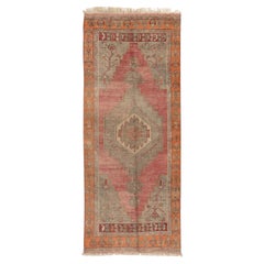 3.8x8.8 Ft handgefertigter anatolischer Dorfteppich aus der Mitte des 20. Jahrhunderts, Bodenbedeckung aus Wolle