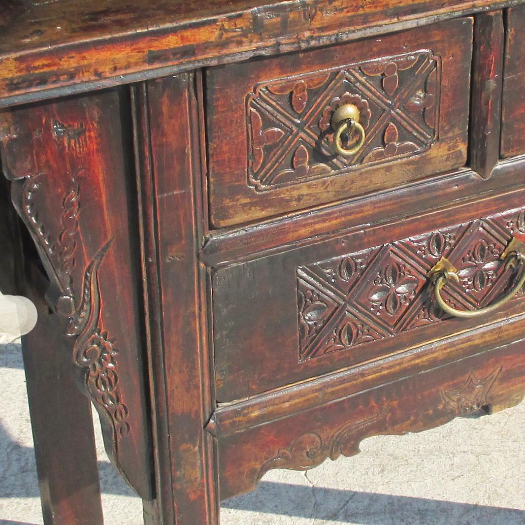 Teak 19th Century Qing Dynasty Alter Console Table For Sale