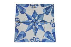 39 Antique 18th C. Dutch Delft Tiles Blue & White Star Animal Rabbit Hound Deer