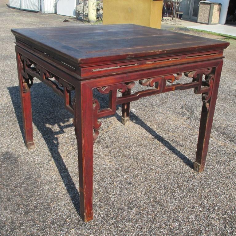 Qing Antique Chinese Wood Ba Xian Eight Immortals Dining Table For Sale